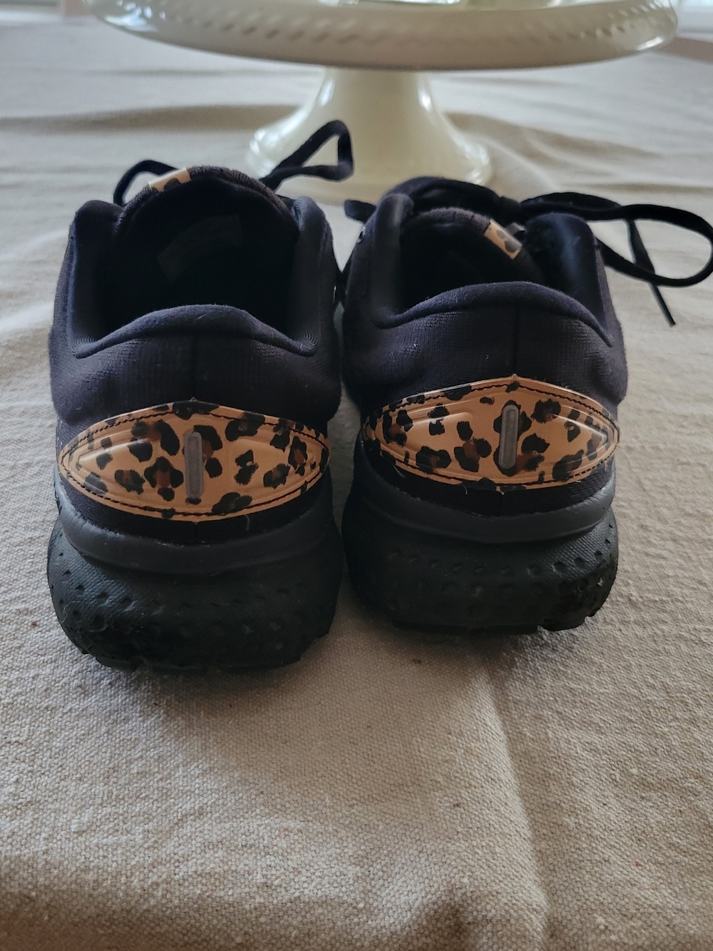 Brooks Women's Black Running Shoes with Leopard Accent - Picture 7 of 9